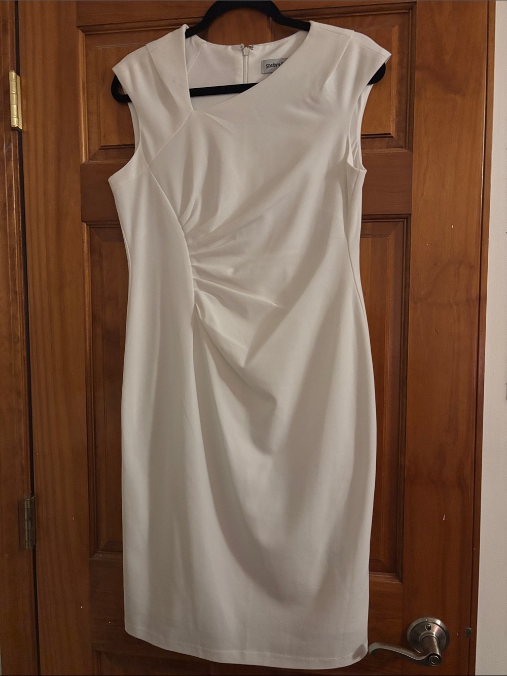 Shelby & Palmer Ivory Sleeveless Midi Sheath Dress